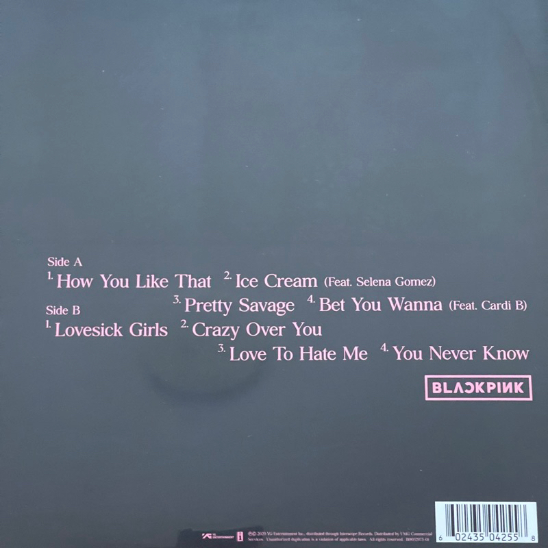 แผ่นเสียง Blackpink – The Album แผ่นสี ** Pink Opaque vinyl , canada,มือหนึ่ง ซีล