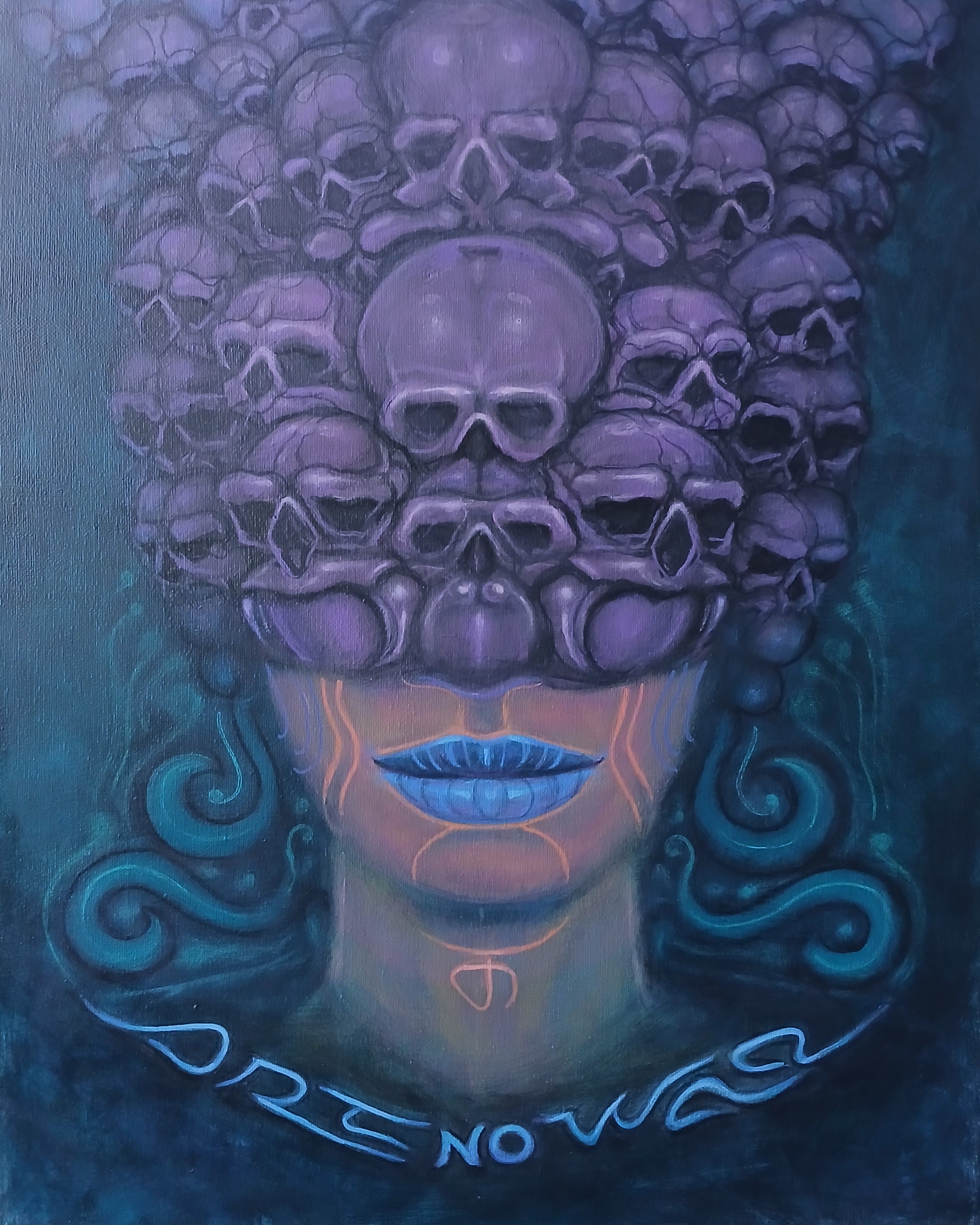 Untitled ภาพวาดสีอะครีลิคบนเฟรมผ้าใบ ขนาด 40 cm. x 50 cm. (งานวาดต้นฉบับ มีชิ้นเดียว ไม่ใช่ภาพพิมพ์หรือโปสเตอร์)