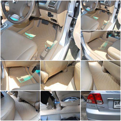 พรมปูพื้นเข้ารูป 100% ลายกระดุม สำหรับรถ รุ่น CIVIC DIMENSION 2000-2006