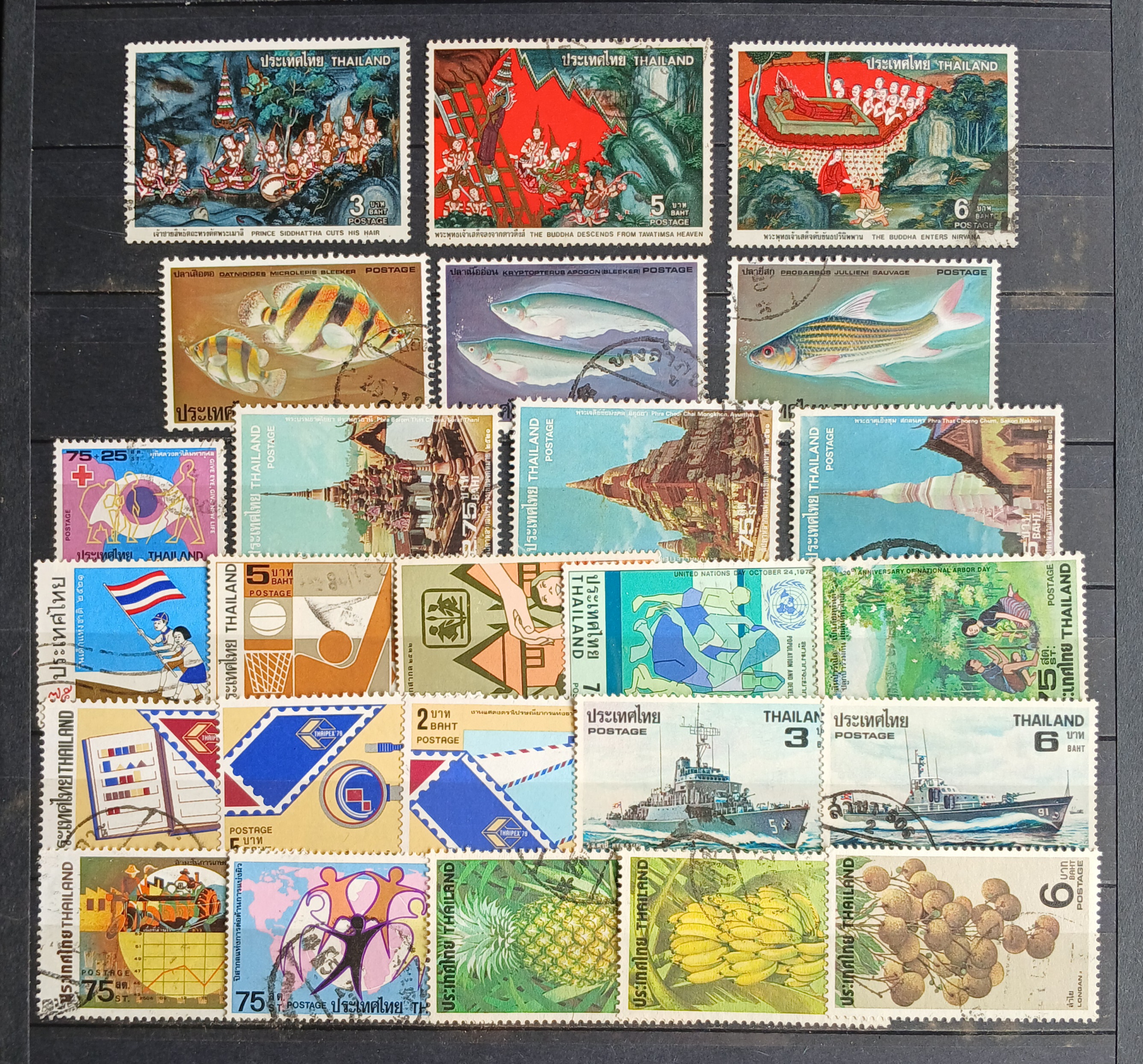 s3437-38-แสตมป์ไทย ใช้แล้ว ปี 2521-2529 จำนวน 145 ดวง ไม่ซ้ำ มีครบชุด ดวงเดี่ยว ดวงเศษ ...+ซองจดหมายส่งจริง ติดแสตมป์ไทย 1ซอง ...+ซองจดหมายส่งจริง ต่างประเทศมาไทย 1 ซอง