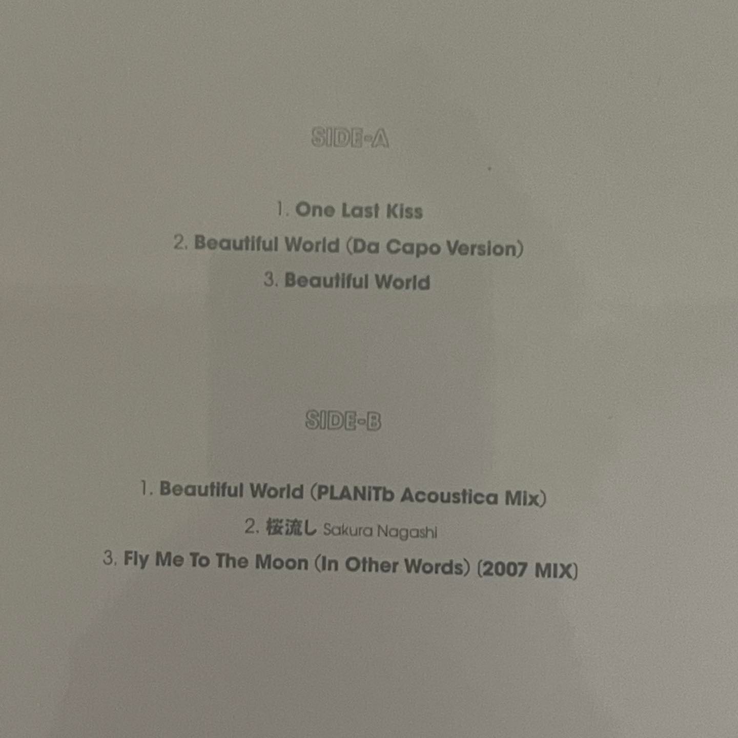 แผ่นเสียง Utada Hikaru - One Last Kiss (EVANGELION) (**translucent crystal blue vinyl ) อัลบั้มนี้ เป็นเพลงประกอบอนิเมะ Neon Genesis EVANGELION 3.0+1.0