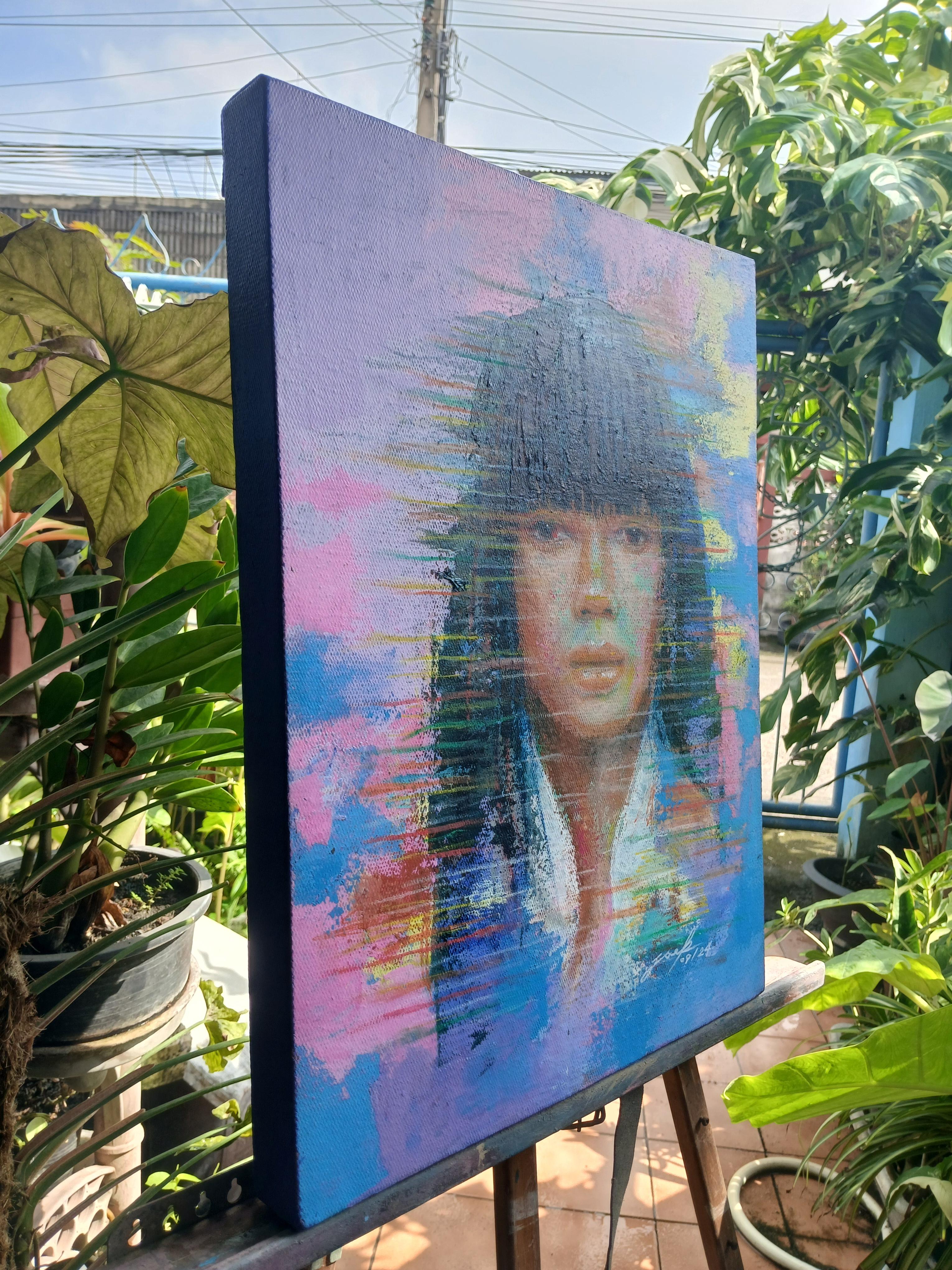 Portrait ภาพวาดสีอะครีลิค บนเฟรมผ้าใบ ขนาด 30 cm. x 40 cm.