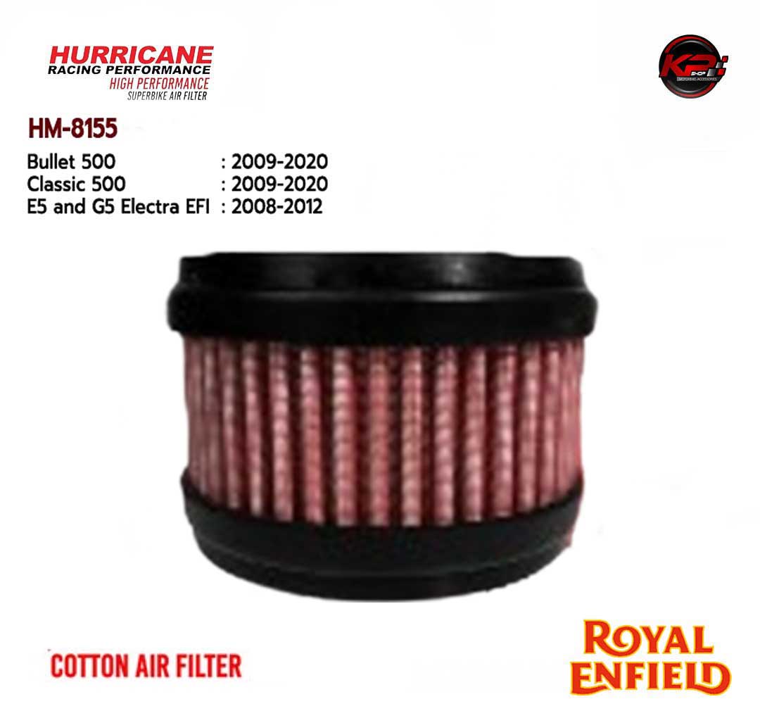 กรองอากาศ HURRICANE FOR ROYAL ENFIELD BULLET 500 / CLASSIC 500 / E5 and G5 ELECTRA EFI (COTTON) HM8155