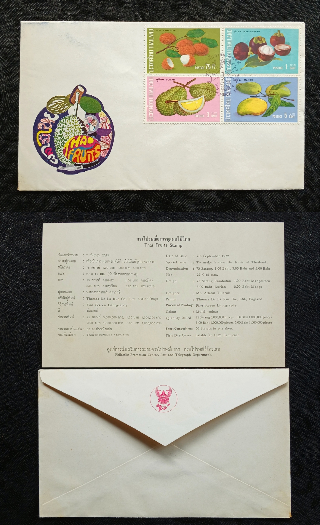 F.D.C. First Day Cover / ซองวันแรกจำหน่าย พร้อมการ์ดแสดงข้อมูลทุกซอง