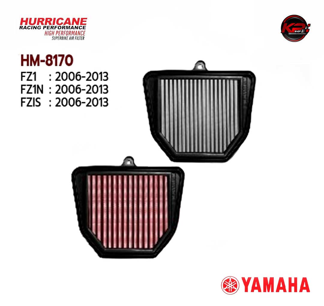 กรองอากาศ HURRICANE FOR YAMAHA FZ1 / FZ1N / FZIS (COTTON) HM8170