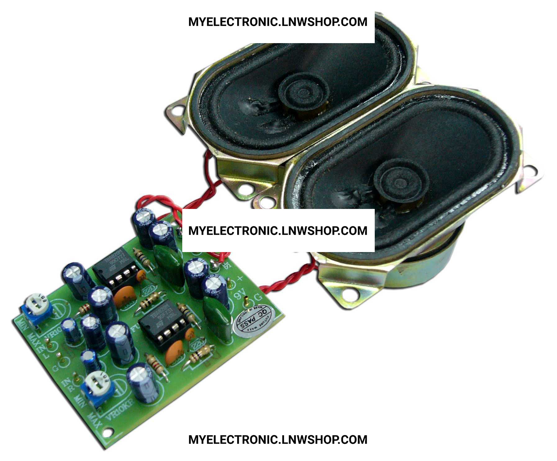 ชุดคิทFK675วงจรขยายเสียง2+2Wสเตอริโอพร้อมลำโพง(ยังไม่ประกอบลงPCB)