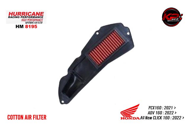กรองอากาศ HURRICANE FOR HONDA PCX160 / ADV 160/ CLICK 160 (COTTON) HM8195