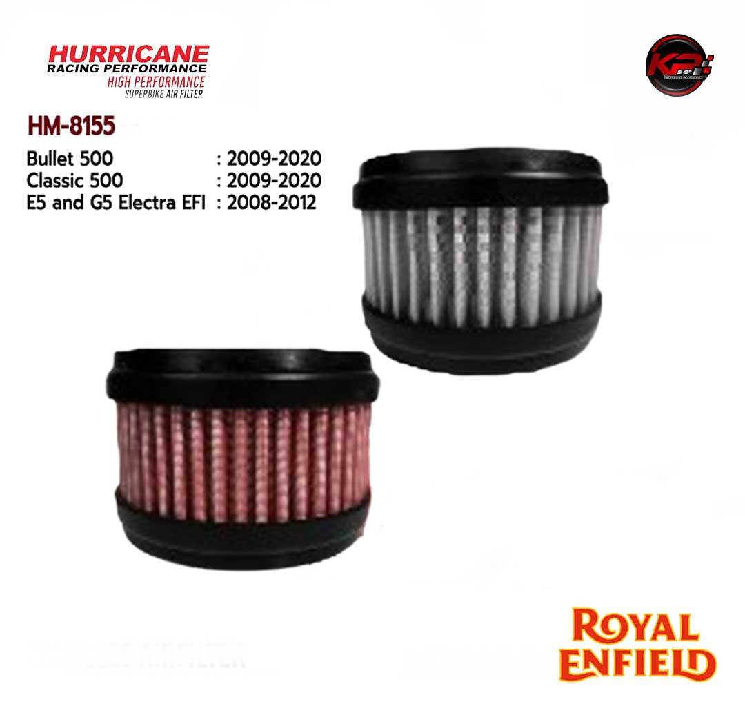 กรองอากาศ HURRICANE FOR ROYAL ENFIELD BULLET 500 / CLASSIC 500 / E5 and G5 ELECTRA EFI (STANLESS) HM8155