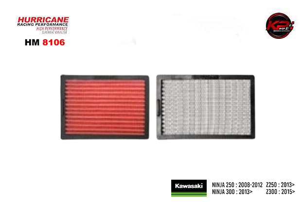 กรองอากาศ HURRICANE FOR KAWAZAKI NINJA 250/300 Z250/300 (COTTON) HM8106
