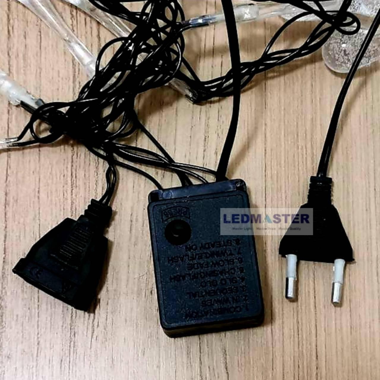 ไฟคริสมาส ไฟปีใหม่ ไฟประดับตกเเต่ง ทรงใสหยดน้ำขนาดใหญ่ จำนวน 100 LED ความยาว 9 เมตร ( หลอดยาว 9 CM ) สายสีดำ งานดี ทนทาน เเสงwarmwhite วอร์มไวท์ ใช้สำหรับเป็นไฟเเฟนซีประดับอาคาร ไฟประดับต้นไม้ ไฟประดับต้นคริสมาส ไฟประดับปีใหม่ ไฟงานวัด ไฟเส้นตกเเต่ง