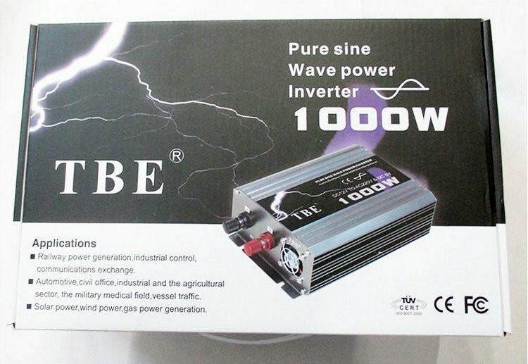 TBE inverter pure sine wave power inverter 1000W 12V เครื่องแปลงไฟ อินเวอร์เตอร์ / inverter tbe ชนิด pure sine wave ขนาด 1000 วัตต์ 12V เเปลงไฟจากเเบตเตอรี่รถยนต์เป็นไฟบ้าน