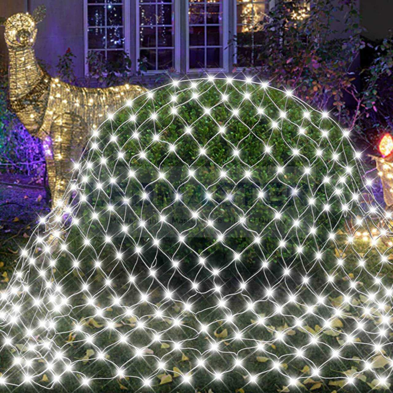 ไฟปีใหม่ ไฟตาข่าย LED ขนาดใหญ่ 8x5 เมตร,6x4 เมตร ปรับได้ 8 โหมด เเสงขาว ไฟคริสมาส ตาข่ายไฟ ไฟพันต้นไม้ ไฟเเต่งร้านอาหาร