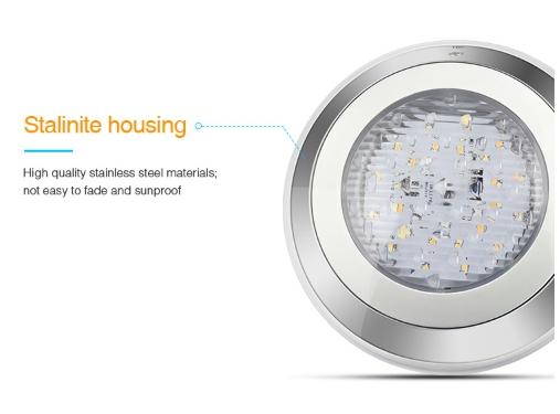 LED Swimming Pool Light Underwater Light ไฟไต้น้ำ โคมไฟสระว่ายน้ำ 12W 23 CM. / 18W 30 CM. 12V-24V IP68 ขอบสเเตนเลส เเสงขาว ( White ) / เเสงวอร์มไวท์ (warmwhite) -แอลอีดีสำหรับสระว่ายไฟสำหรับสระว่ายน้ำ น้ำพุ สปอร์ตไลท์ไฟใต้สระน้ำ