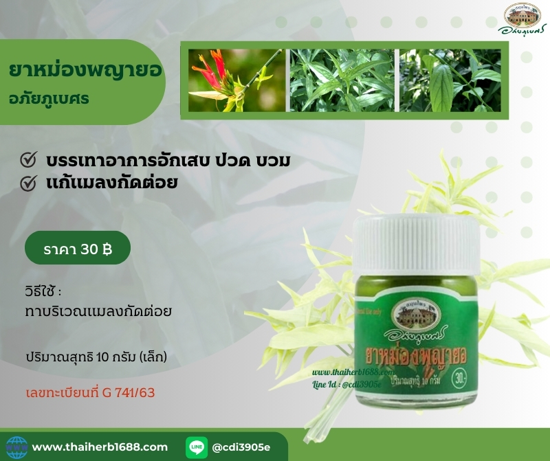 ยาหม่องพญายอ ขนาด 10 กรัม อภัยภูเบศร