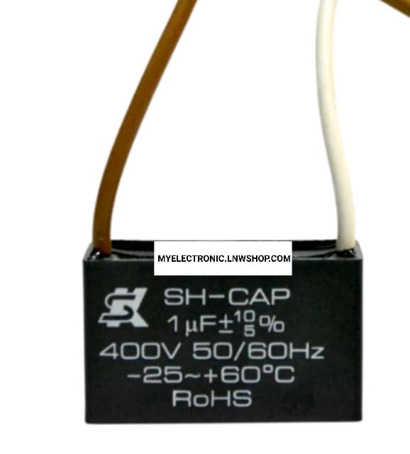 ขาย 1UF400V , 1MFD400V SH-CAP คาปาซิเตอร์พัดลม คาปาซิเตอร์ พัดลม มอเตอร์ CAPACITOR FAN MOTOR AC ยี่ห้อ SK ไต้หวันแท้ ราคา ตัวละ . . . หน่วย บาท