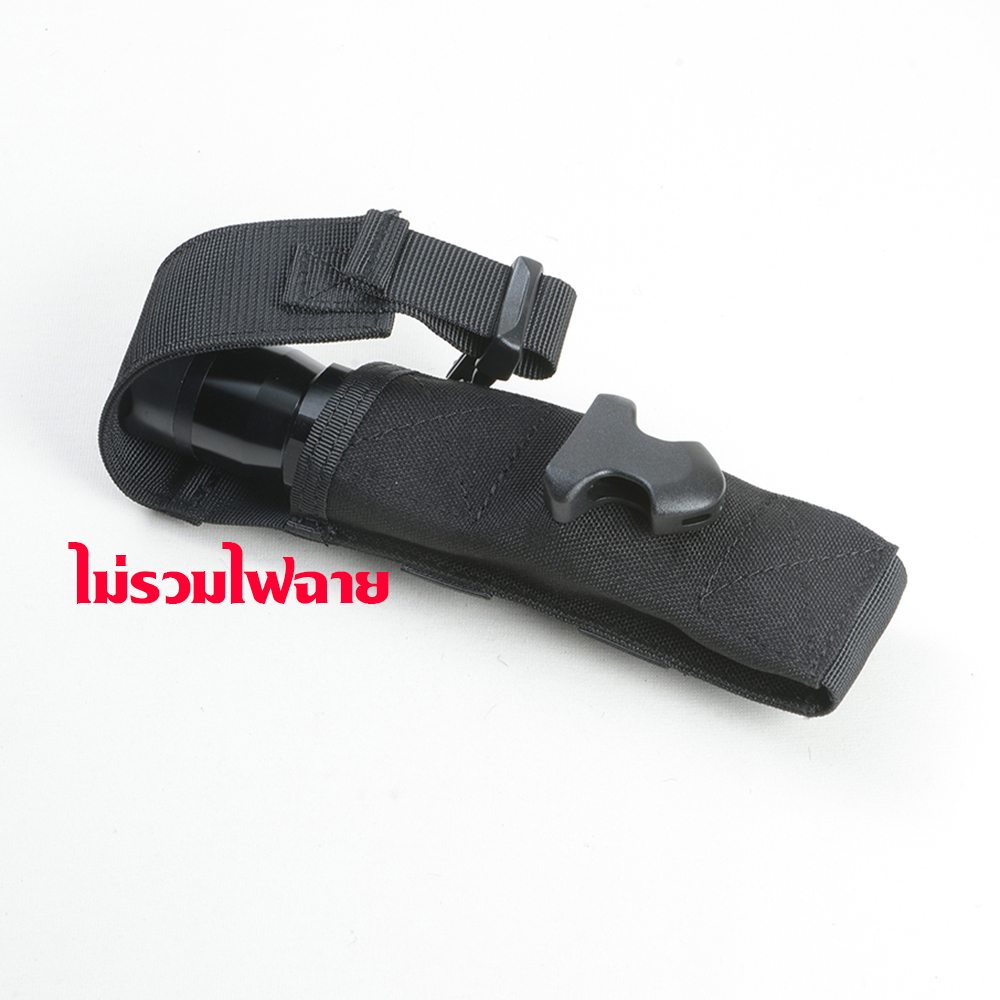 Sheath-09-10 ซองไนลอน ซองใส่มีด ซองใส่ไฟฉาย วัสดุผ้าไนลอน ผ้าแคนวาส สำหรับใส่ไฟฉายและอื่นๆ ขนาดดูจากรูป 1 115 กรัม Black 19-23cm.