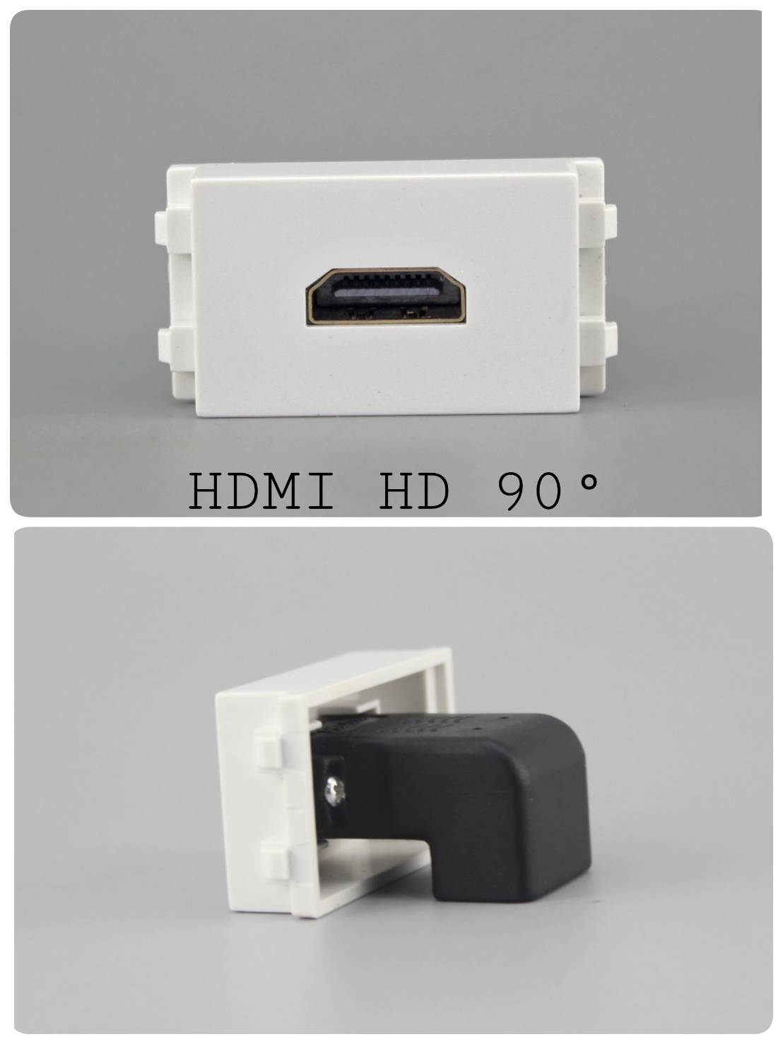 Wall Plate USBตรง/VGAขัน/HDMI90(ขอบเงา) (3ช่อง)