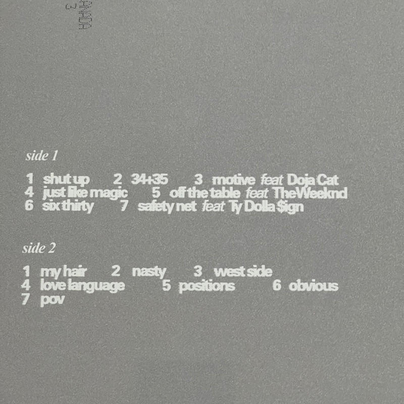 แผ่นเสียง Ariana Grande – Positions **Coke Bottle Clear vinyl ,Canada แผ่นเสียงมือหนึ่ง ซีล