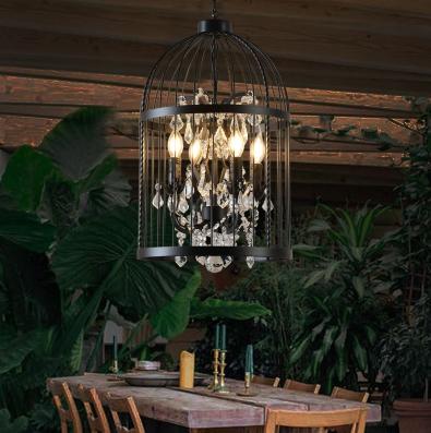 โคมไฟคริสตัลระย้ารูปทรงกรงนก โคมไฟเพดาน โคมไฟ led โคมไฟตกเเต่งบ้าน โคมไฟประดับตกเเต่งเพดาน โคมไฟเชิงเทียน สวยงามหรูหรา สไตล์โมเดริ์น วินเทจ เเถมฟรี !! หลอดไฟ เเสง warmwhite [ crytal chandelier light ]