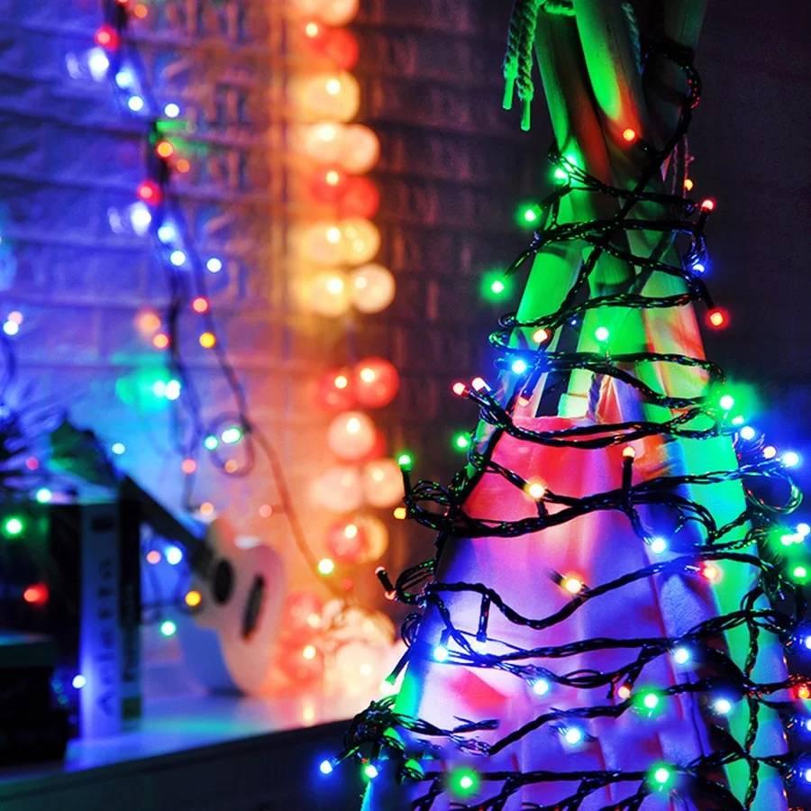 100M. Christmas Fairy String Light ไฟประดับ led ยาวพิเศษ 100 เมตร เเสง warmwhite / white / Multicolor ปรับเเบบไฟนิ่ง/ไฟกระพริบ ได้ (ปรับได้ 8 โหมด) สายไฟสีดำหนาทนทาน ใช้สำหรับเป็นไฟเเฟนซีประดับอาคาร สถานที่ ตกเเต่งสวน งานปีใหม่ งานลอยกระทง ไฟคริสต์มาส