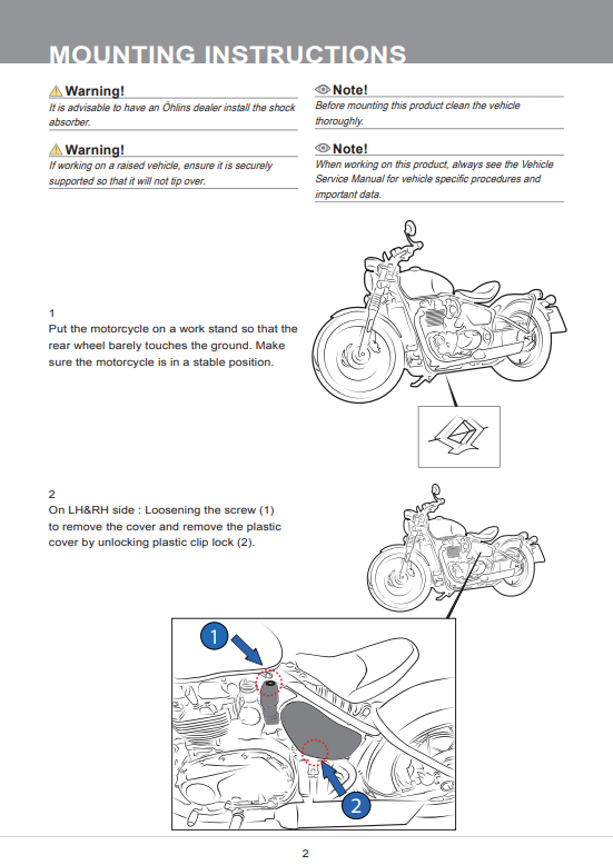 โช๊คหลัง OHLINS TR 729 FOR TRIUMPH BOBBER1200