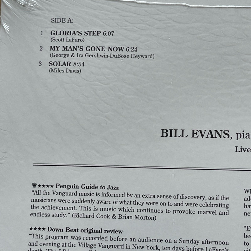 แผ่นเสียง Bill Evans Trio - Sunday at the Village Vanguard ,Vinyl, LP, Album, Reissue, Remastered,มือหนึ่ง ซีล