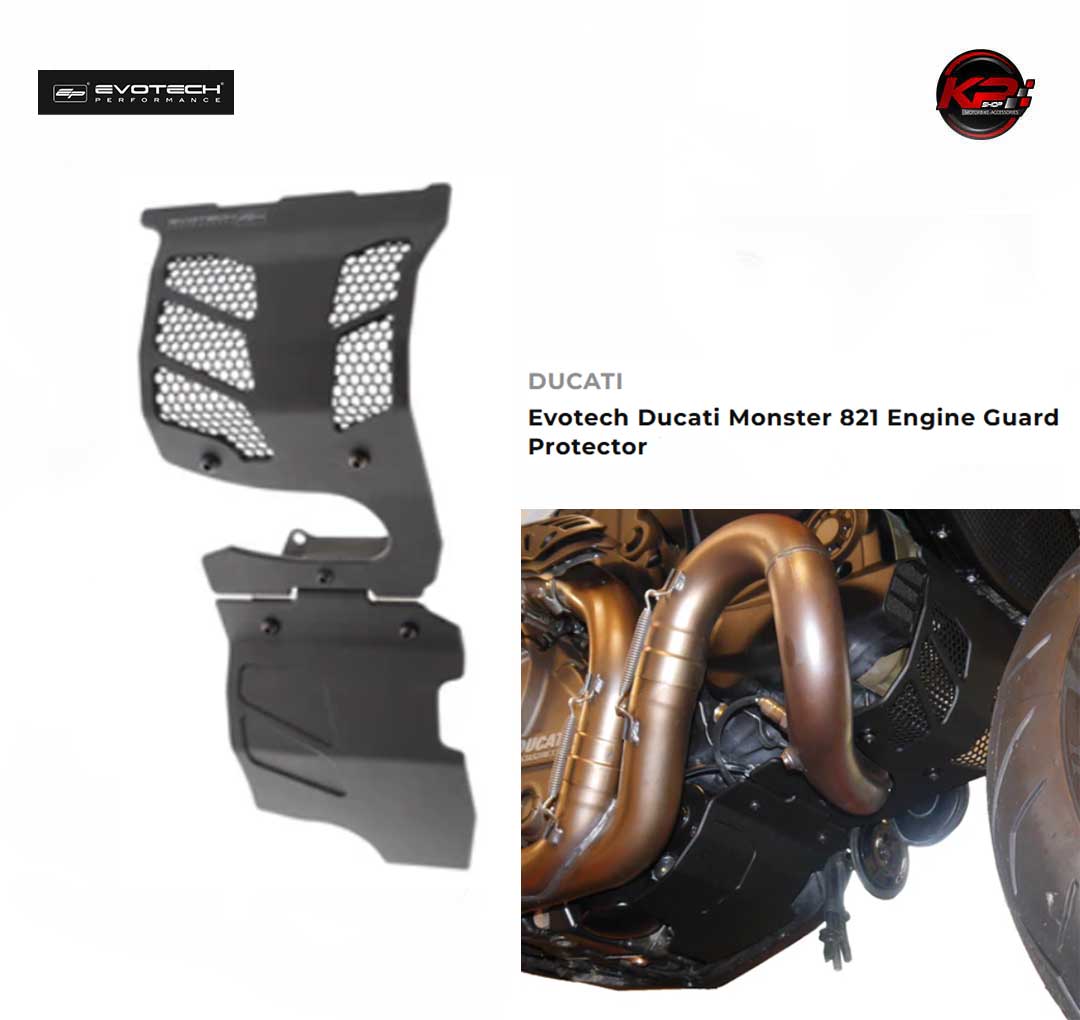การ์ดเครื่อง Evotech Ducati Monster 821 Engine Guard Protector