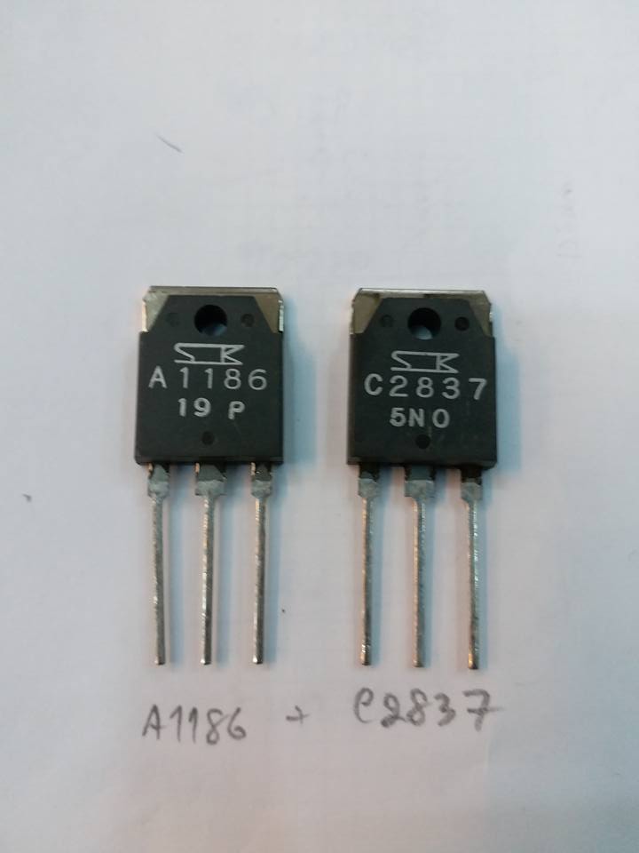 2SA1186+2SC2837ขายเป็นคู่ตัวถังTO-247ยี้ห้อSANKENของแท้ทรานซิสเตอร์ขยายเสียงราคาคู่ล่ะ