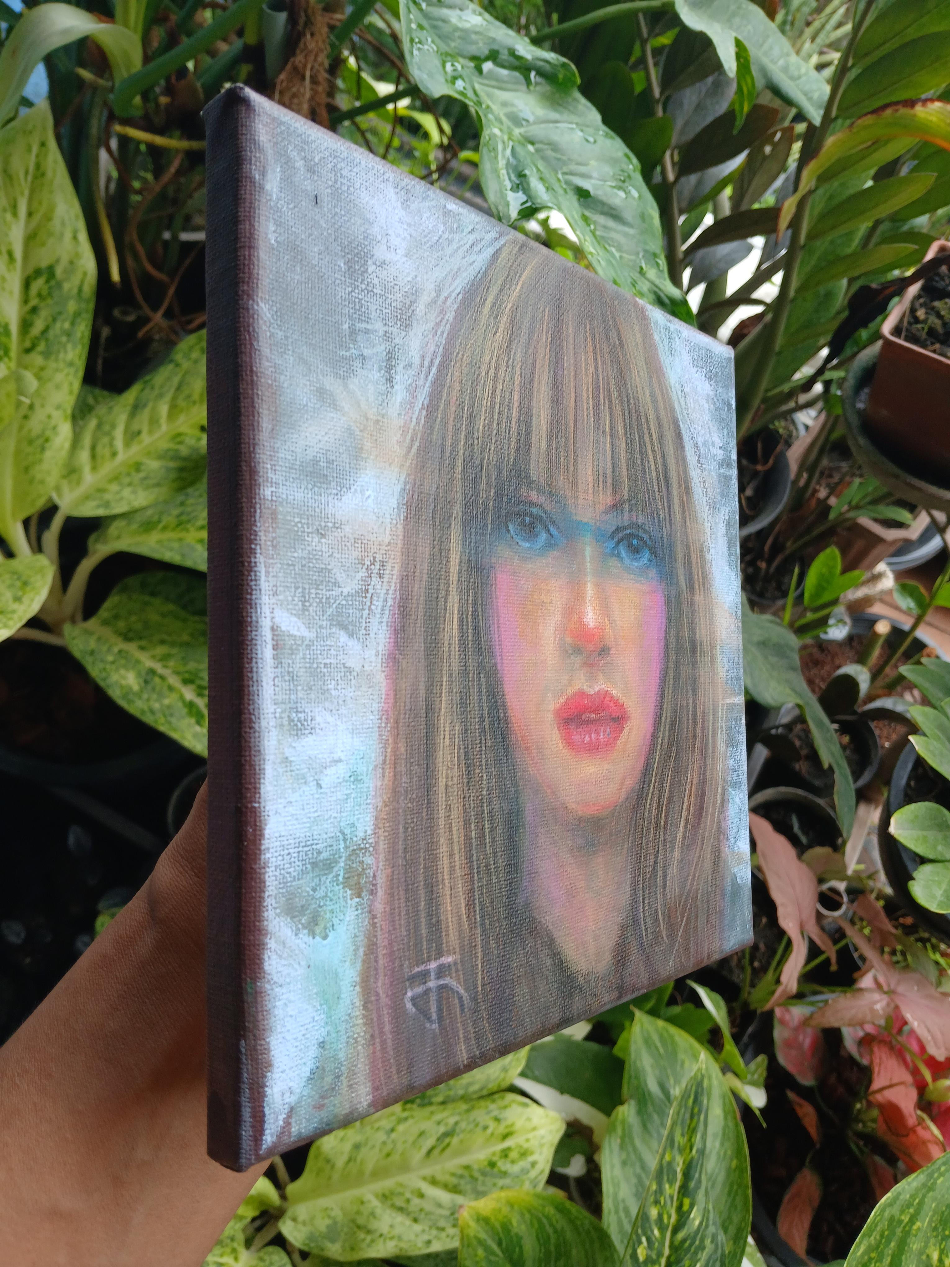 Portrait.11 ภาพวาดสีอะครีลิค บนเฟรมผ้าใบ ขนาดเล็ก 20 cm. x 20 cm. Small art