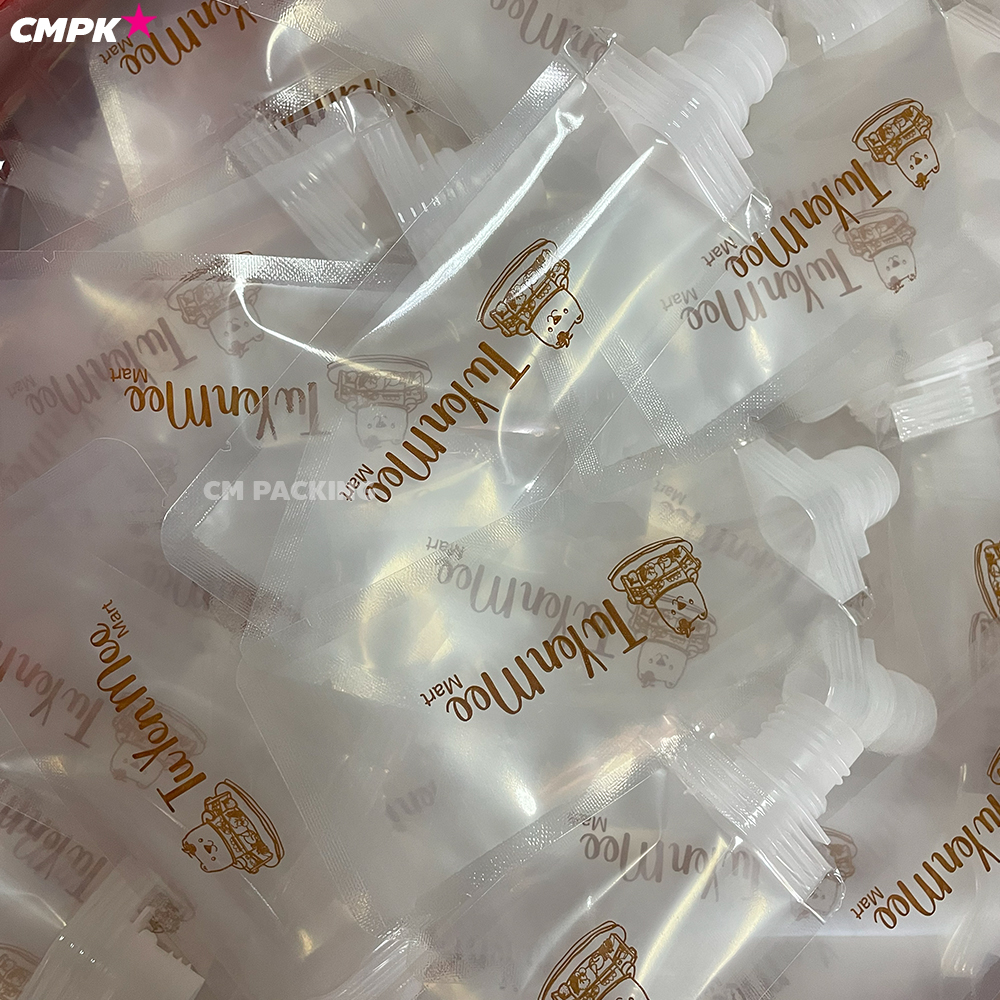 ถุงฝาเกลียวใส่น้ำจิ้ม เยลลี่ น้ำสลัด พลาสติกใสล้วน ทนร้อน แช่แข็งได้ ฝาใหญ่ Big Cap 1.6 CM (100 ใบ)