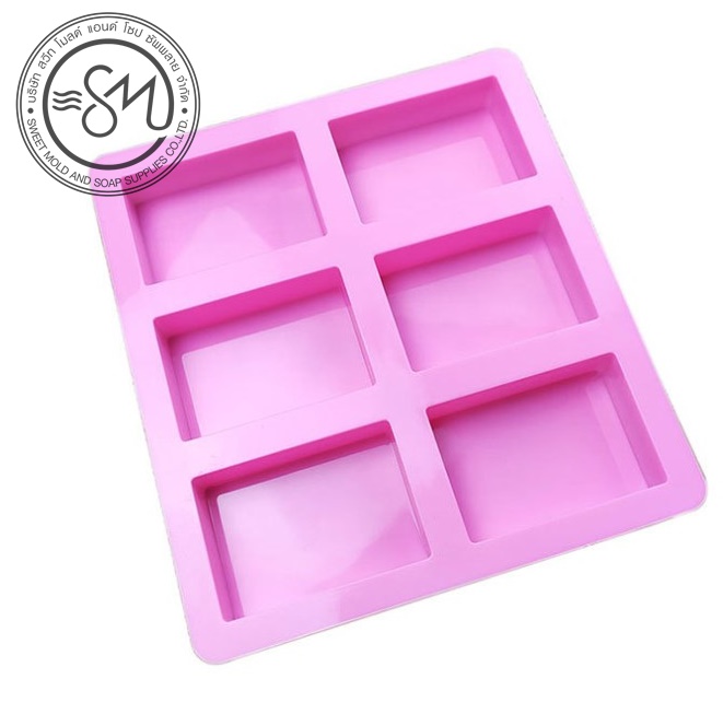 พิมพ์ซิลิโคน แม่พิมพ์สี่เหลี่ยมผืนผ้า ขนาด120กรัม 6ช่อง :007951