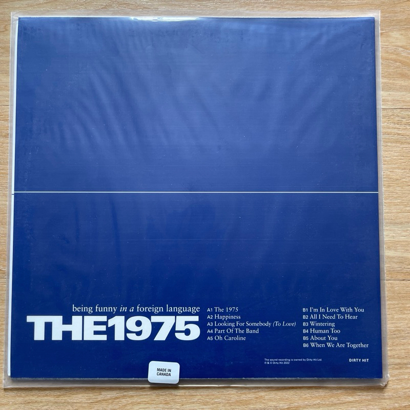 แผ่นเสียง The 1975 Being Funny In A Foreign Language **Transparent Blue Vinyl, LP, Album, Canada มือหนึ่ง