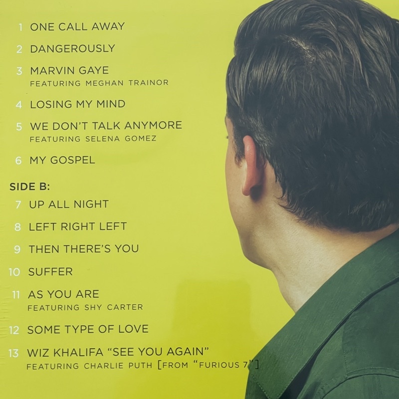 แผ่นเสียง Charlie Puth – Nine Track Mind แผ่นเสียงมือหนึ่ง ซีล