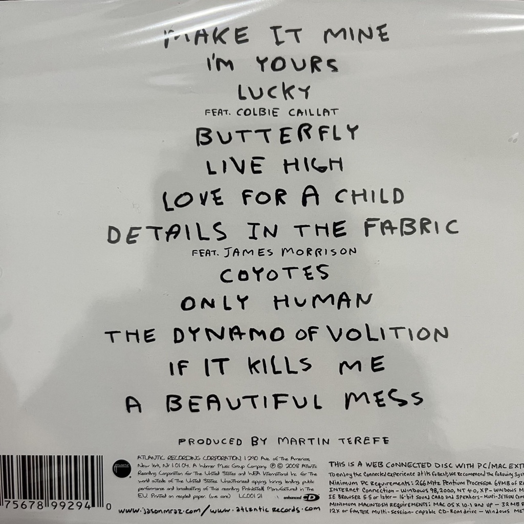 CD Jason Mraz – We Sing, We Dance, We Steal Things แผ่นแท้ ใหม่ ซีล