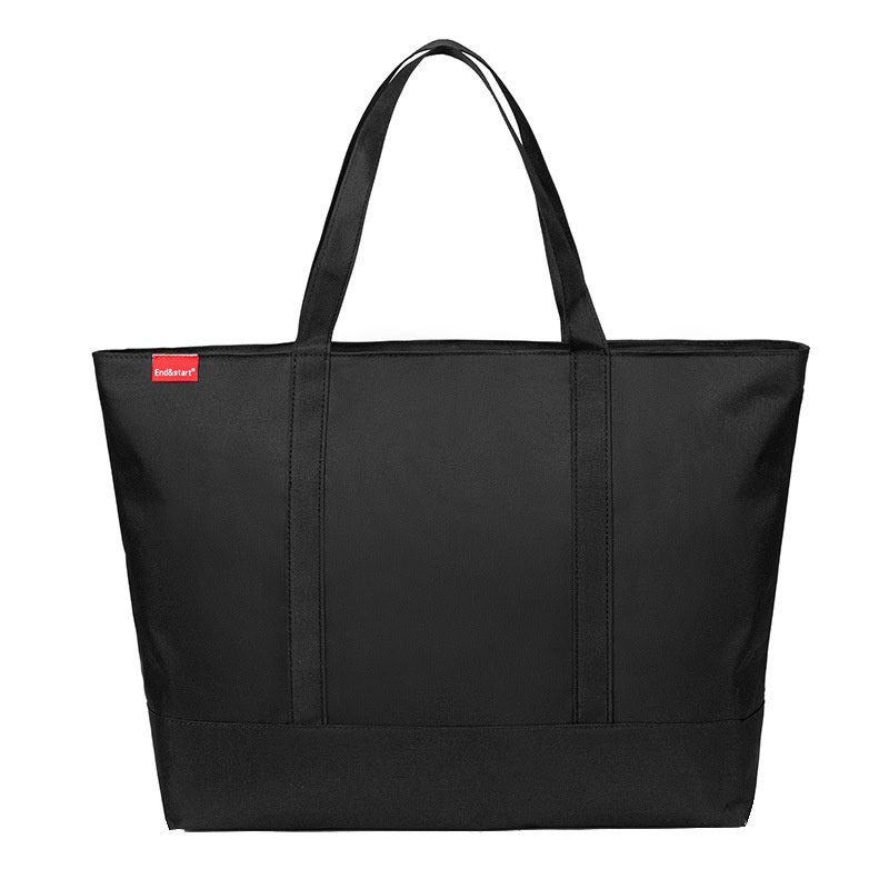มาใหม่! NY50 กระเป๋าถือ ถุงผ้าลดโลกร้อน สีดำ สวยเท่ ผ้า Nylon กันน้ำ ผู้ชาย ผู้หญิง