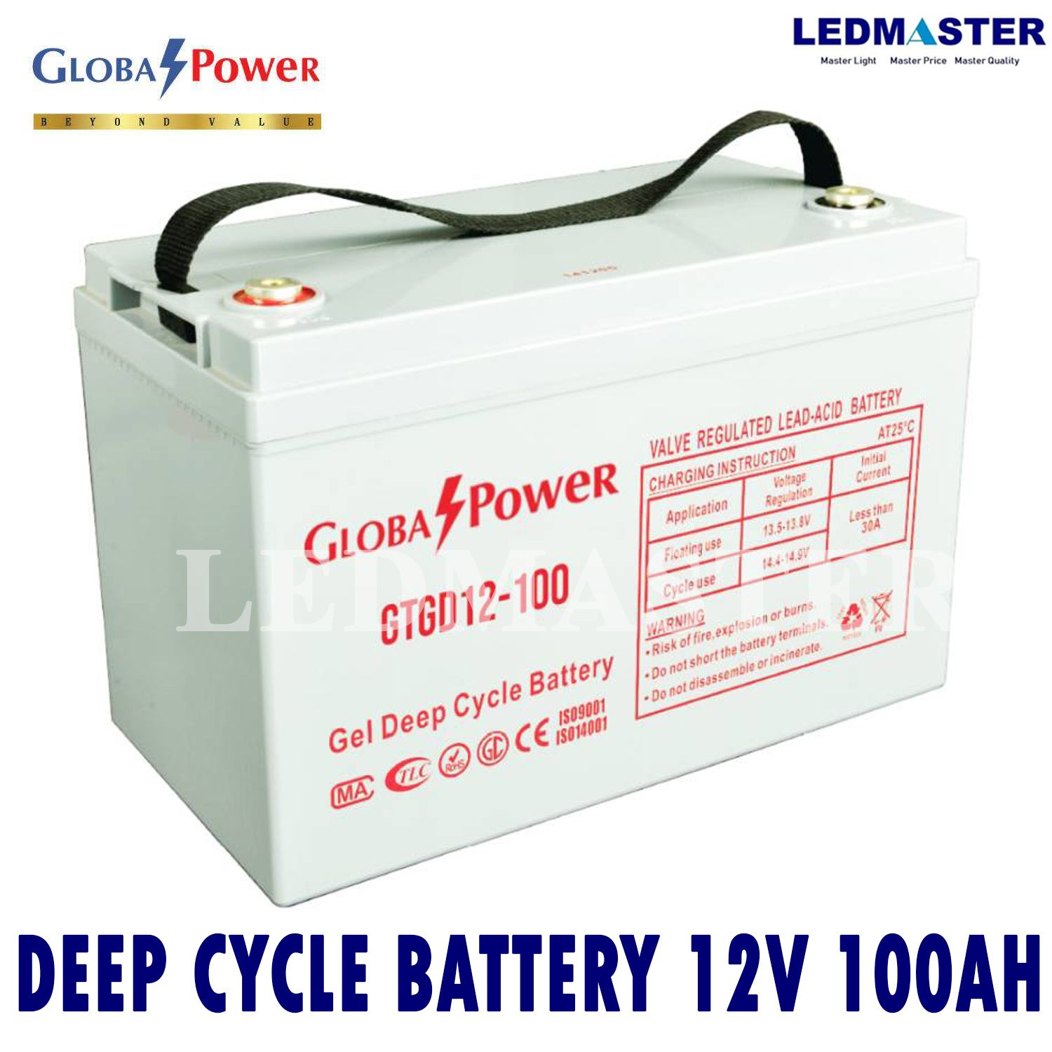 แบตเตอรี่แห้ง 12V รุ่น GTAD (12-100 AH) Battery Deep cycle เกรด A เพื่อโซล่าเซลล์