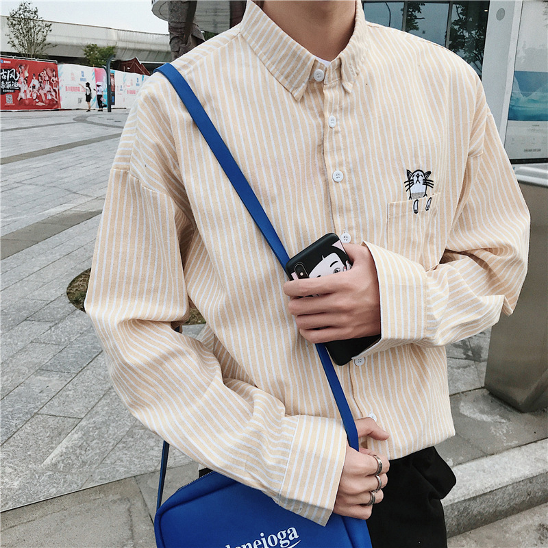 ✅ ลดล้างสต๊อค (S11 กระเป๋าเสื้อน้องแมว) ผ้า oxford เสื้อเชิ้ตแขนยาว Shirt แฟชั่น เสื้อเที่ยว M L XL XXL 2XL