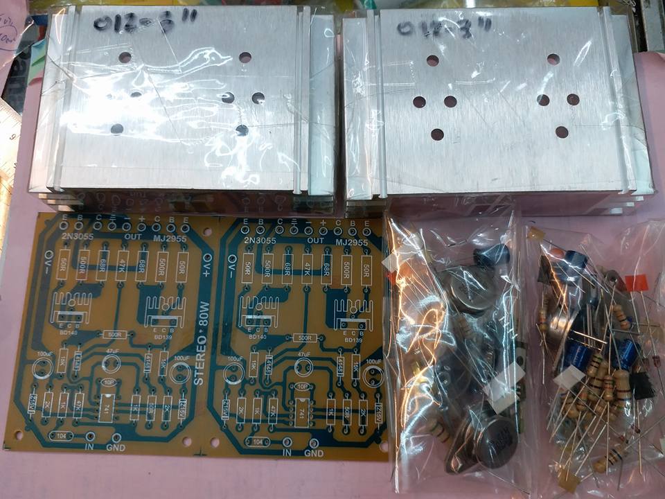 ชดคิทขยายเสียง80+80WIC741STERIOแผ่นปริ้นขยายเสียง80+80Wสเตอริโอชดคิทขยายเสียง741ราคาชุดล่ะคิทนำไปใส่อุปกรณ์เองชดคิท80W