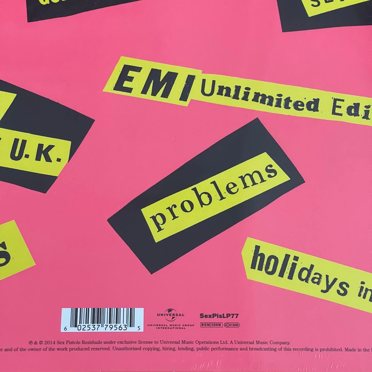 แผ่นเสียง Sex Pistols - Never Mind The Bollocks, Vinyl, LP, Album, Reissue, Remastered, Stereo, 180g แผ่นมือหนึ่ง ซีล