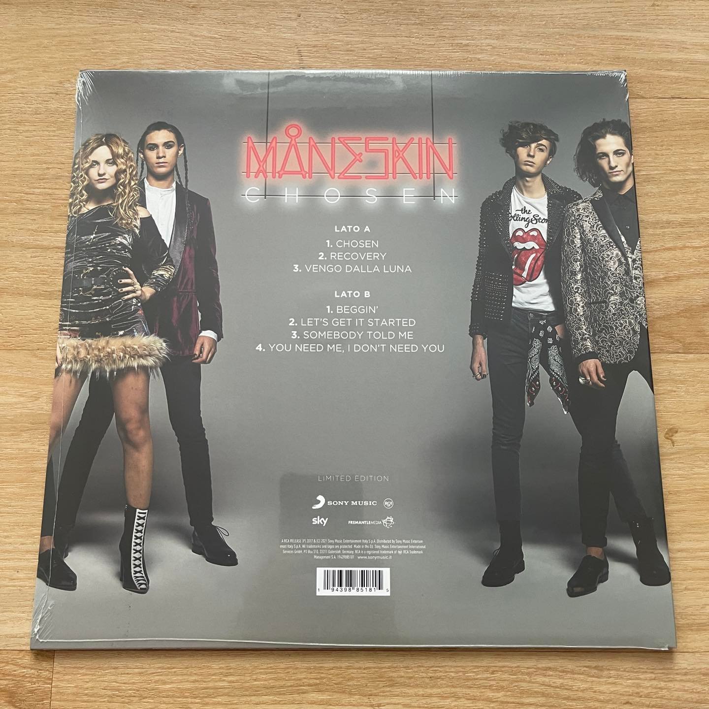 ผ่นเสียง Maneskin – Chosen , Limited Edition Blue Transparent ,Vinyl, 12", EP, แผ่นเสียง มือหนึ่ง ซีล