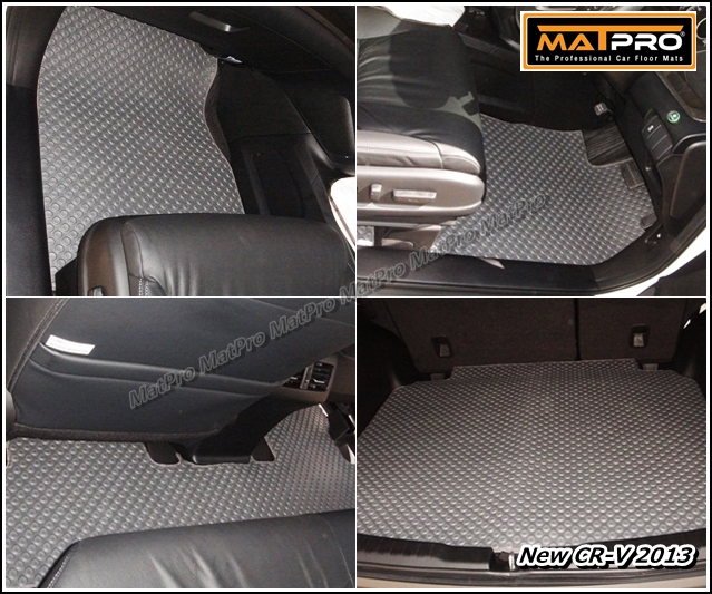 พรมปูพื้นเข้ารูป 100% ลายกระดุม สำหรับรถ รุ่น NEW CR-V 2013 (GEN.4)