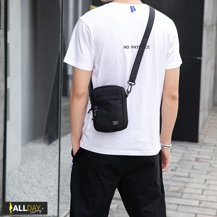 มาใหม่! NY27 กระเป๋าสะพายข้าง สีดำ สวยเท่ ผ้า Nylon กันน้ำ ผู้ชาย ผู้หญิง