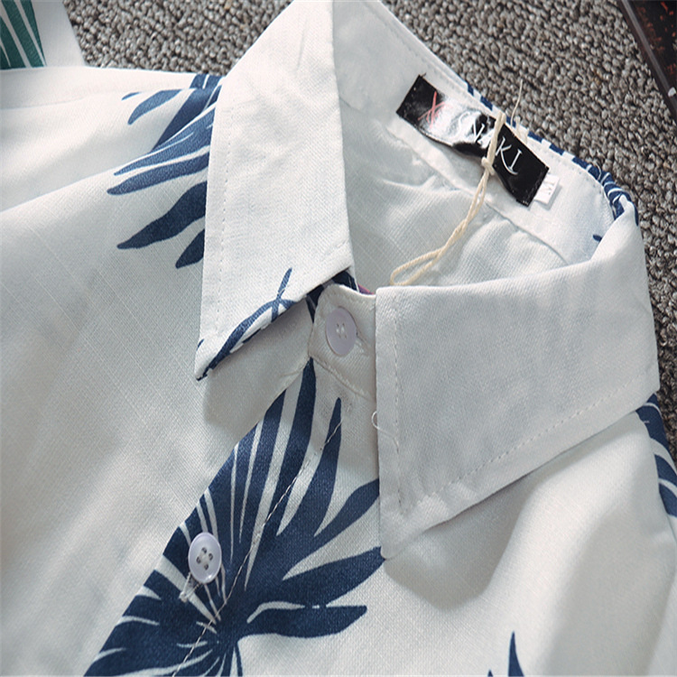 ✅ ลดล้างสต๊อค (S19 ลายใบไม้) เสื้อเชิ้ตแขนสั้น Shirt แฟชั่น เสื้อเที่ยว M L XL XXL 2XL