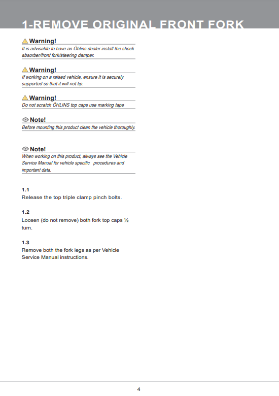 สปริงโช๊คหน้า OHLINS FDK 112 FOR HONDA MONKEY 125 2018-2023