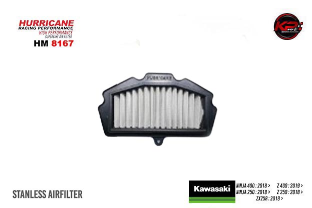 กรองอากาศ HURRICANE FOR KAWAZAKI Z250/400 NINJA250/400 (STANLESS) HM8167