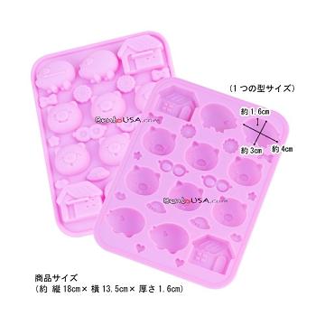 แม่พิมพ์ซิลิโคน แม่พิมพ์รูปหมูคละลาย 12ช่อง : 001194