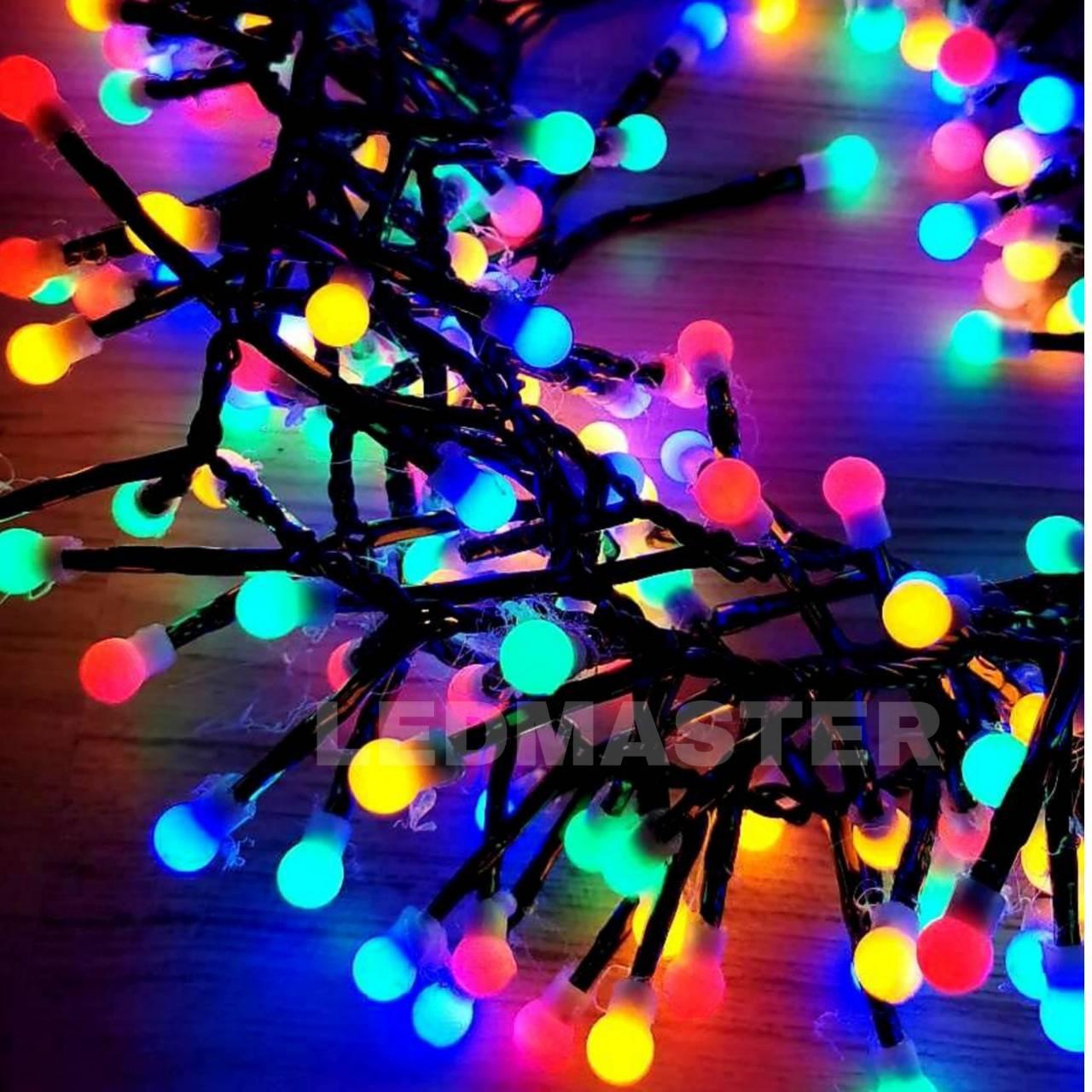 ไฟประดับตกเเต่งปีใหม่ ไฟเส้น led ไฟเชอรี่งานเกรดA 300LED เเสงรวม RGB ปรับได้ 8 โหมด จำนวน 300 หลอดมีซิลิโคนกันน้ำ ความยาว 8 เมตร รุ่นสายไฟสีดำหนาทนทาน ใช้สำหรับเป็นไฟเเฟนซีประดับอาคาร สถานที่ ตกเเต่งสวน งานปีใหม่ งานลอยกระทง ไฟประดับห้อง ไฟตกเเต่ง led