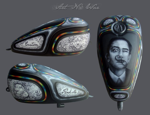 Rock Me Custom paint งานแอร์บรัช เพ้นท์สี ใส่ลวดลาย บนถัง HD