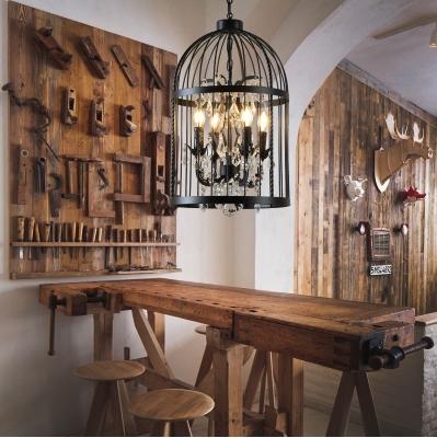 โคมไฟคริสตัลระย้ารูปทรงกรงนก โคมไฟเพดาน โคมไฟ led โคมไฟตกเเต่งบ้าน โคมไฟประดับตกเเต่งเพดาน โคมไฟเชิงเทียน สวยงามหรูหรา สไตล์โมเดริ์น วินเทจ เเถมฟรี !! หลอดไฟ เเสง warmwhite [ crytal chandelier light ]