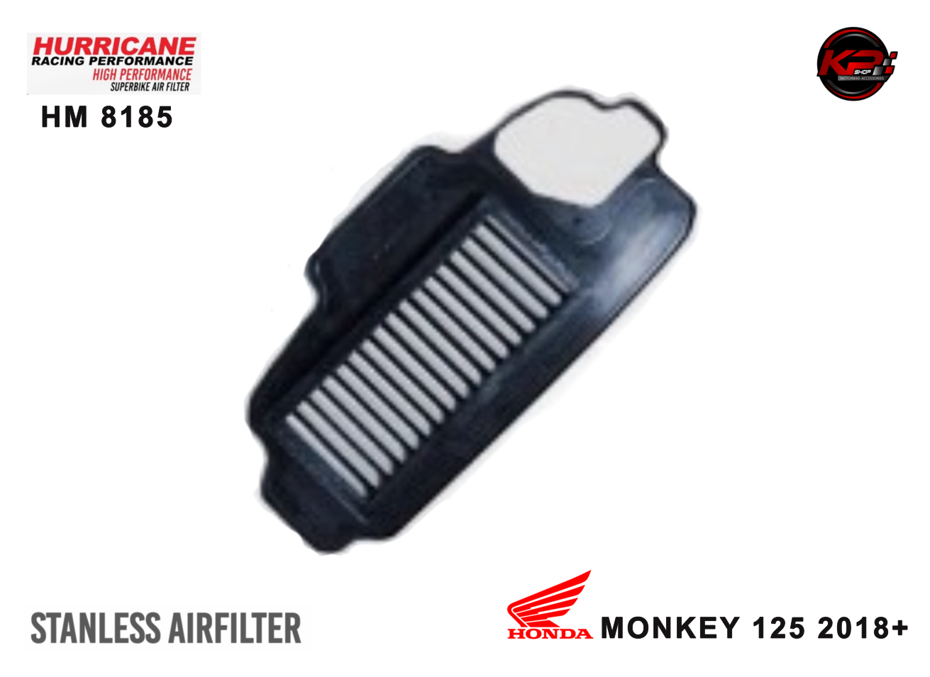 กรองอากาศ HURRICANE FOR HONDA MONKEY 125 2018+ (stanless) HM8185